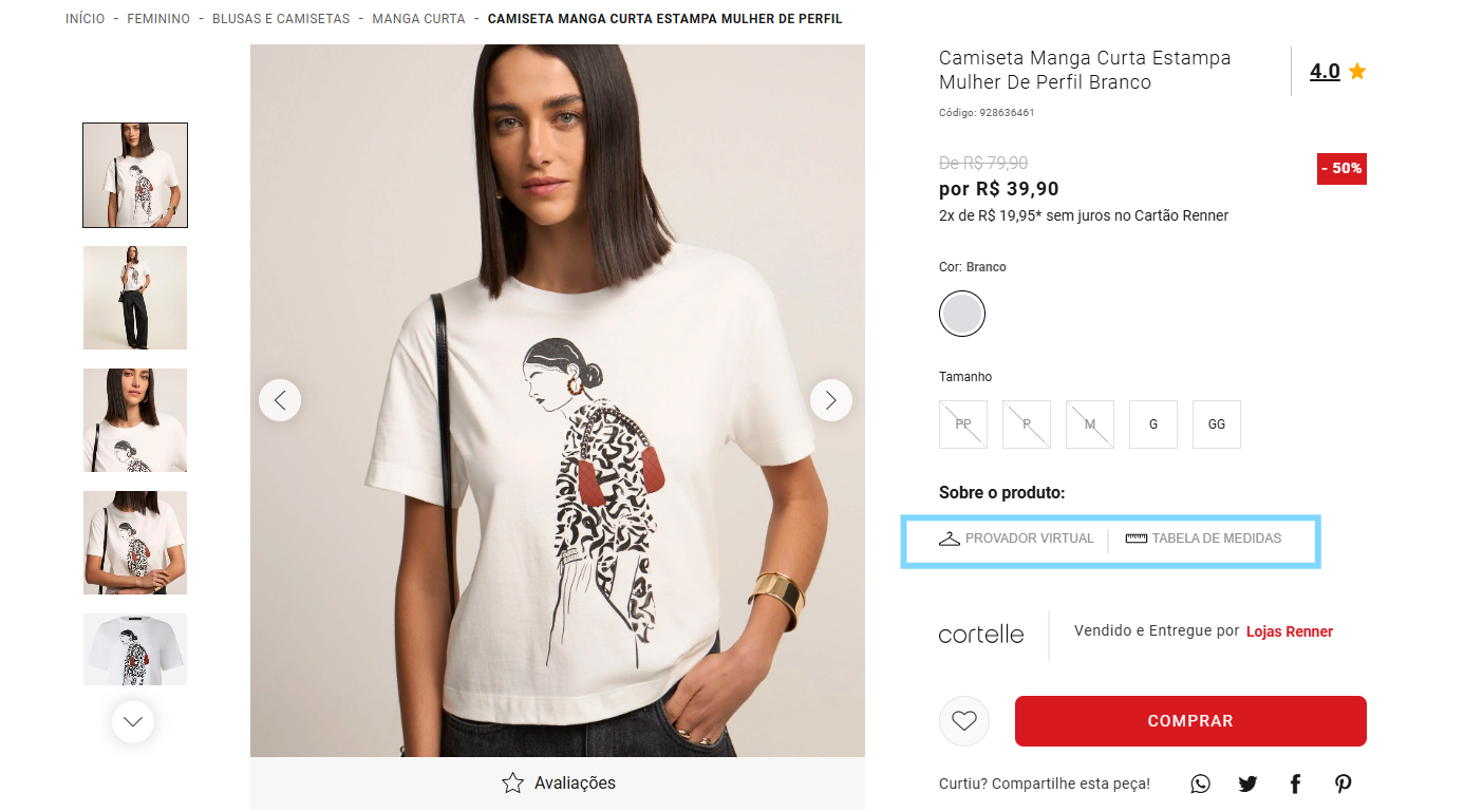 provador virtual da renner é Sizebay
